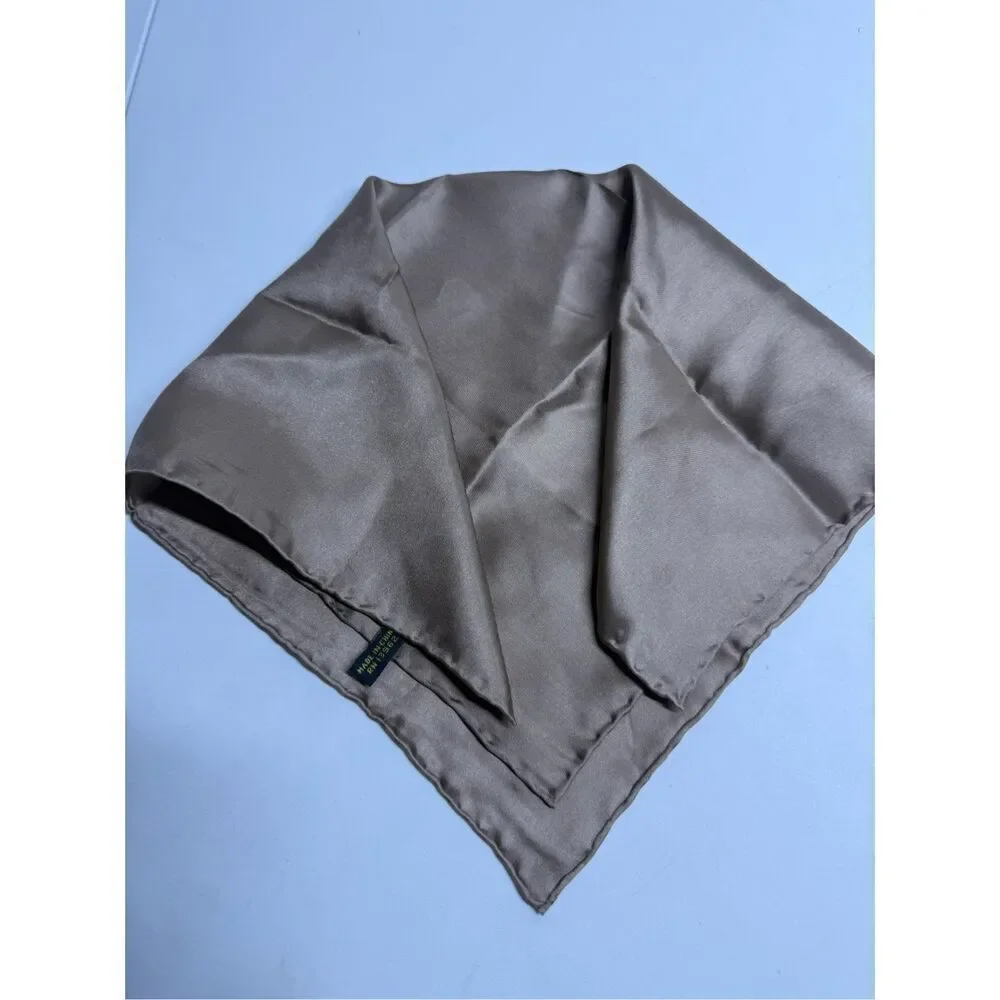 Elegant Pure Silk Square 16” X 16”Scarf Sand Beach Solid Colour Collection Small